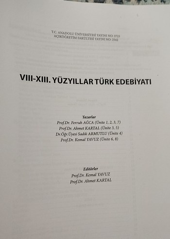 Anadolu Üniversitesi aöf Edebiyat  Ders Kitapları - Görsel 2