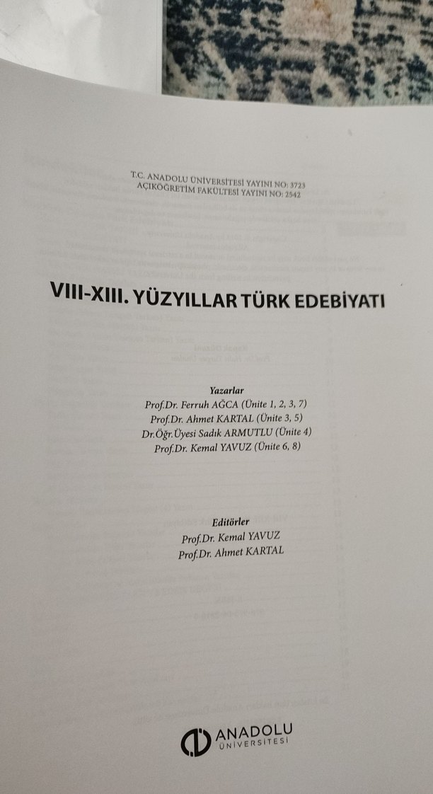 Anadolu Üniversitesi aöf Edebiyat  Ders Kitapları - Görsel 2