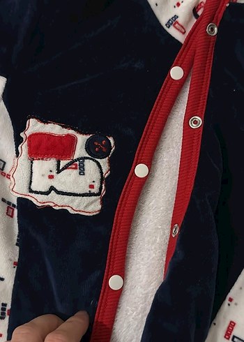 Düğmeli Gri Bebek Polar Tulumu - Görsel 2