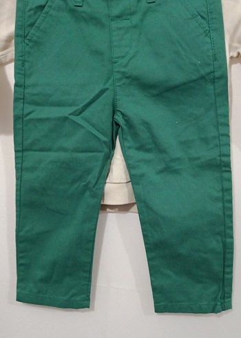 Uzun Kollu Beyaz Baskılı Bebek Takımı - Görsel 2