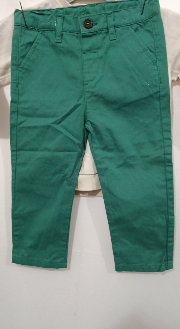 Uzun Kollu Beyaz Baskılı Bebek Takımı - Görsel 2