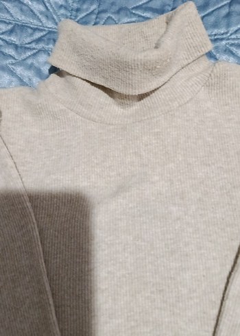 Uzun Kollu Gri Boğazlı kazak kışlık etek - Görsel 2