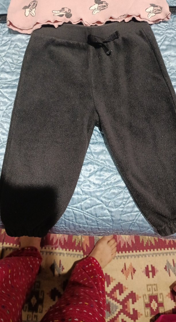 Pembe Baskılı Uzun Kollu Bebek Kız Takımı - Görsel 3