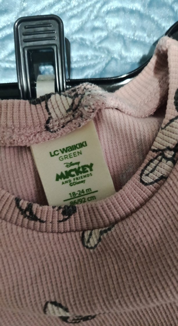 Pembe Baskılı Uzun Kollu Bebek Kız Takımı - Görsel 4