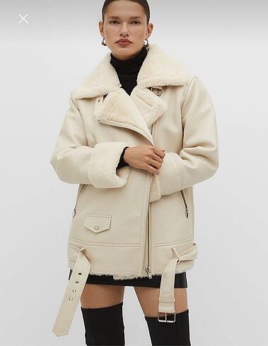 Stradivarius Suni Deri Biker Ceket