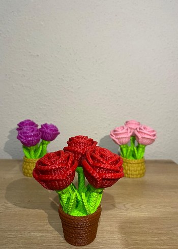 El Örgüsü Renkli Gül Aranjmanı - Görsel 2