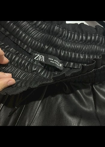 Siyah Deri Kemerli Midi Kadın Pantolon - Görsel 6