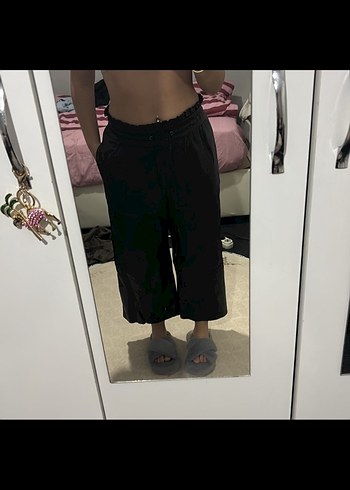 Siyah Deri Kemerli Midi Kadın Pantolon - Görsel 2