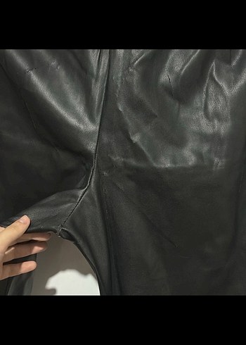 Siyah Deri Kemerli Midi Kadın Pantolon - Görsel 5