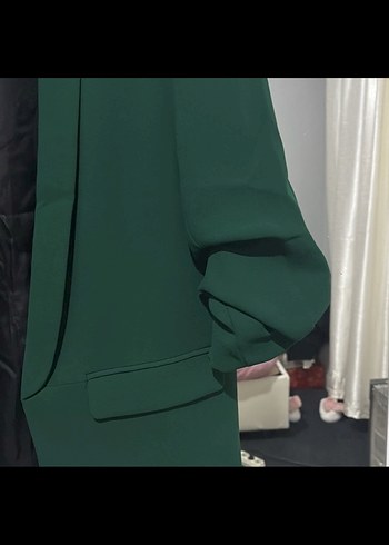 Düğmeli Yeşil Kadın Blazer Ceket - Görsel 2