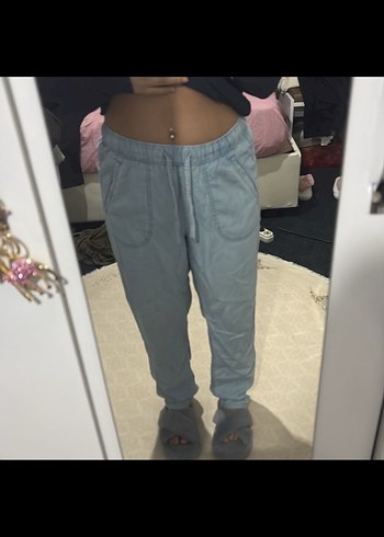 Gri Bol Kesim Kadın Denim Pantolon - Görsel 2