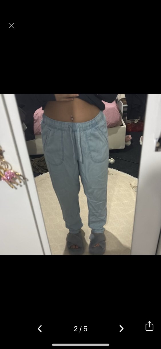 Gri Bol Kesim Kadın Denim Pantolon - Görsel 2