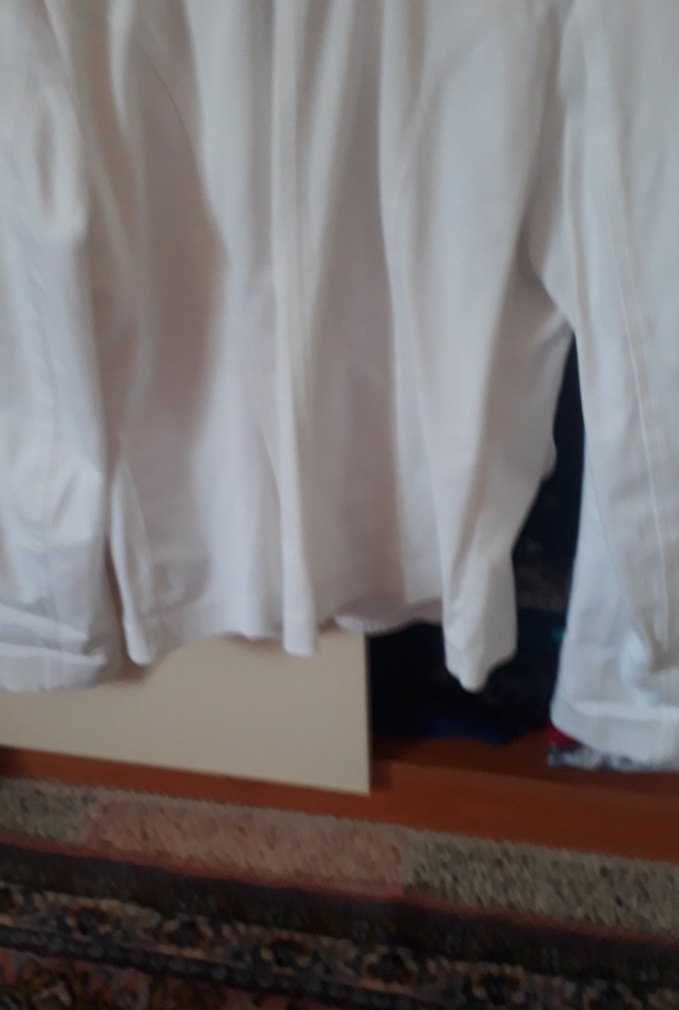 Düğmeli Beyaz Keten Mini Kadın Blazer Ceket - Görsel 5