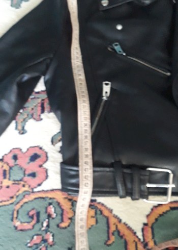 Kadın Siyah Kısa Deri Biker Çeket - Görsel 7