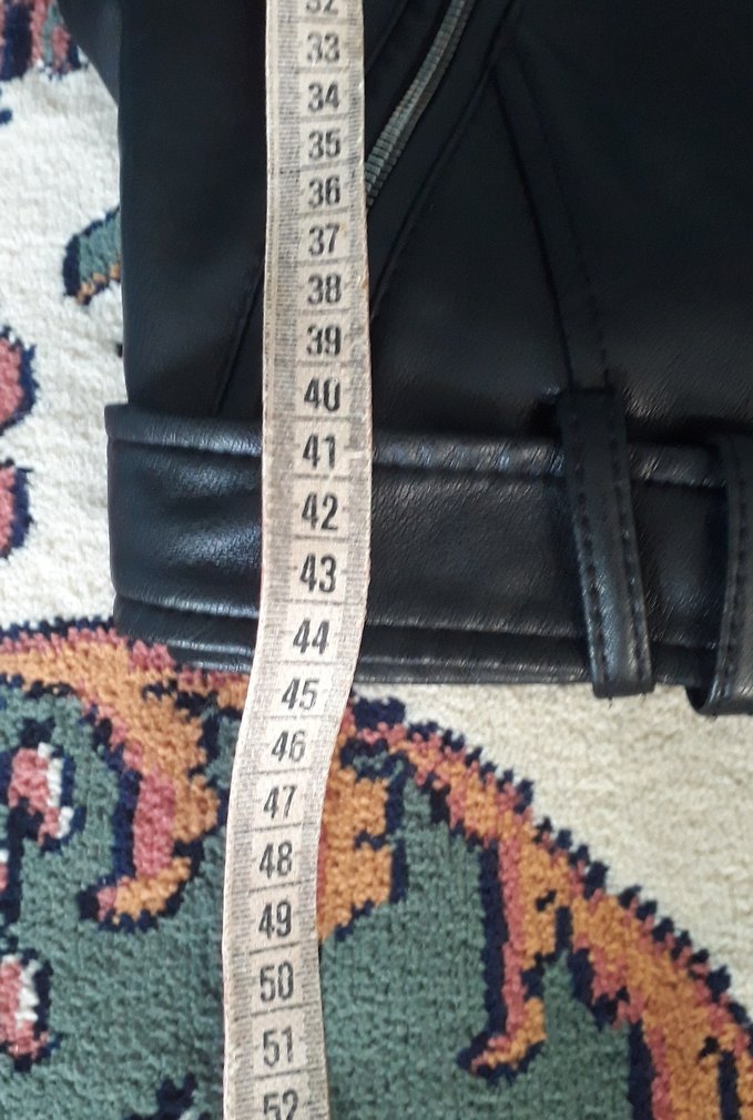 Kadın Siyah Kısa Deri Biker Çeket - Görsel 5