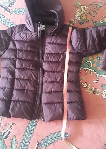 Mor Kapüşonlu Kadın Kışlık Mont - Görsel 6