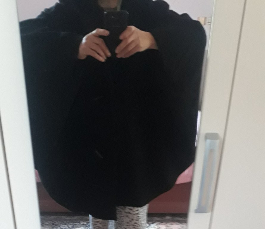 Düğmeli Siyah Gotik Midi Hamile Ceketi - Görsel 3