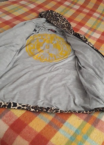 Kapüşonlu Leopar Desenli Kadın Ceket - Görsel 2