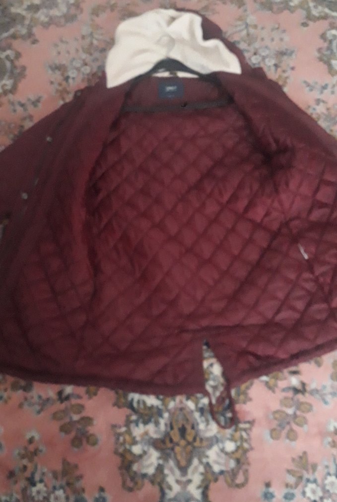 Bordo Düğmeli Midi Kadın kaban - Görsel 2