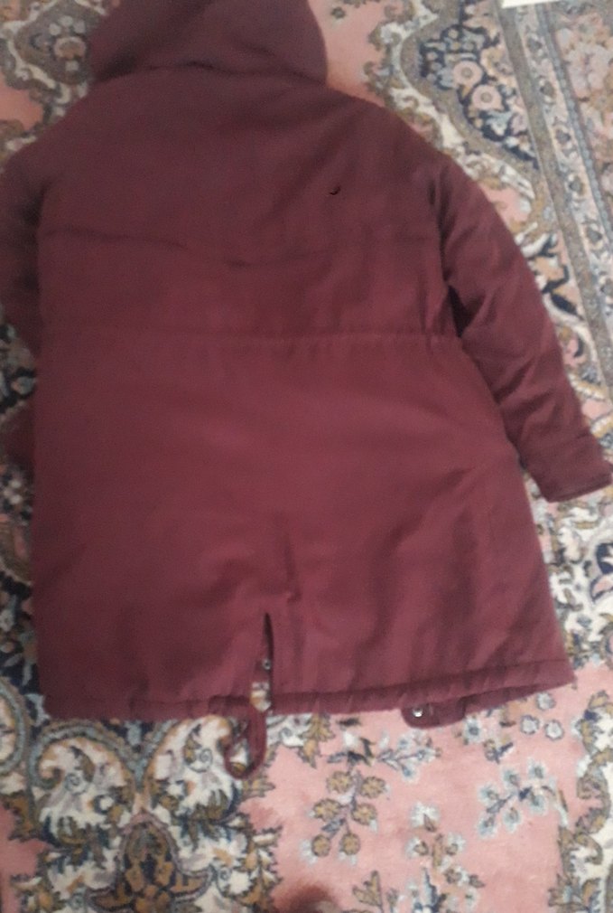 Bordo Düğmeli Midi Kadın kaban - Görsel 4