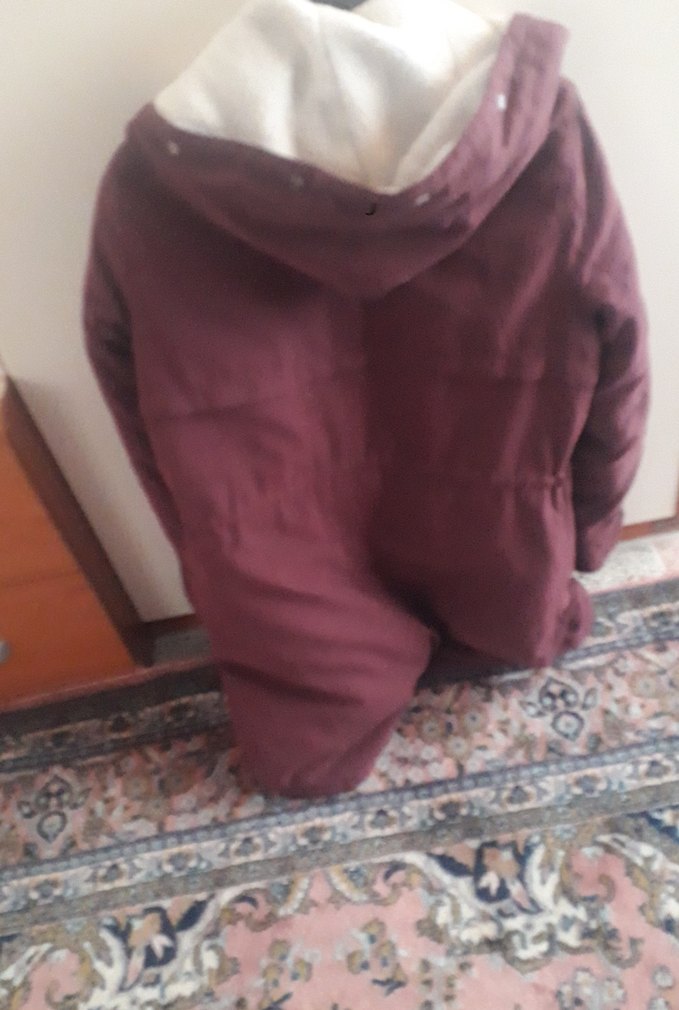 Bordo Düğmeli Midi Kadın kaban - Görsel 5