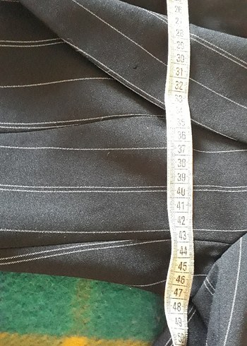 Lacivert Çizgili Kadın Blazer Ceket - Görsel 5