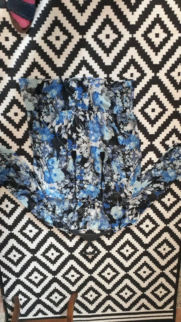 Mavi Bohem V Yaka Kadın Bluz - Görsel 3