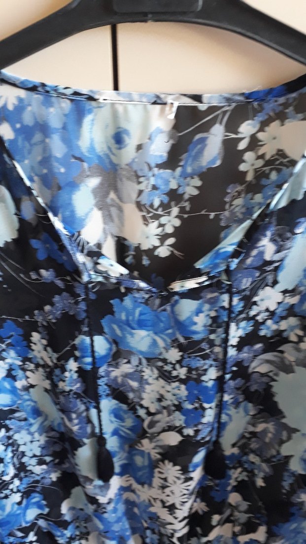 Mavi Bohem V Yaka Kadın Bluz - Görsel 4