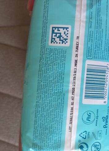 3 Beden: 4-9 kg Beden Renk Prima premium care 3 numara 