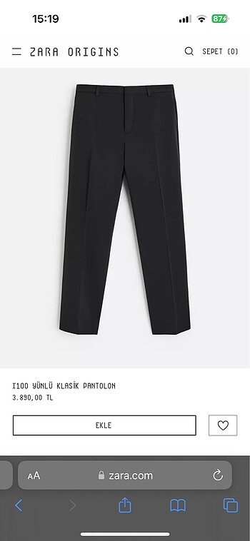 Zara yün pantalon
