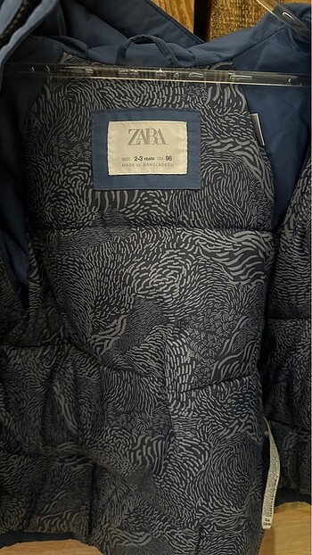 Zara Zara 2-3 Yaş Mavi lacivert Su geçirmez kapüşonlu mont