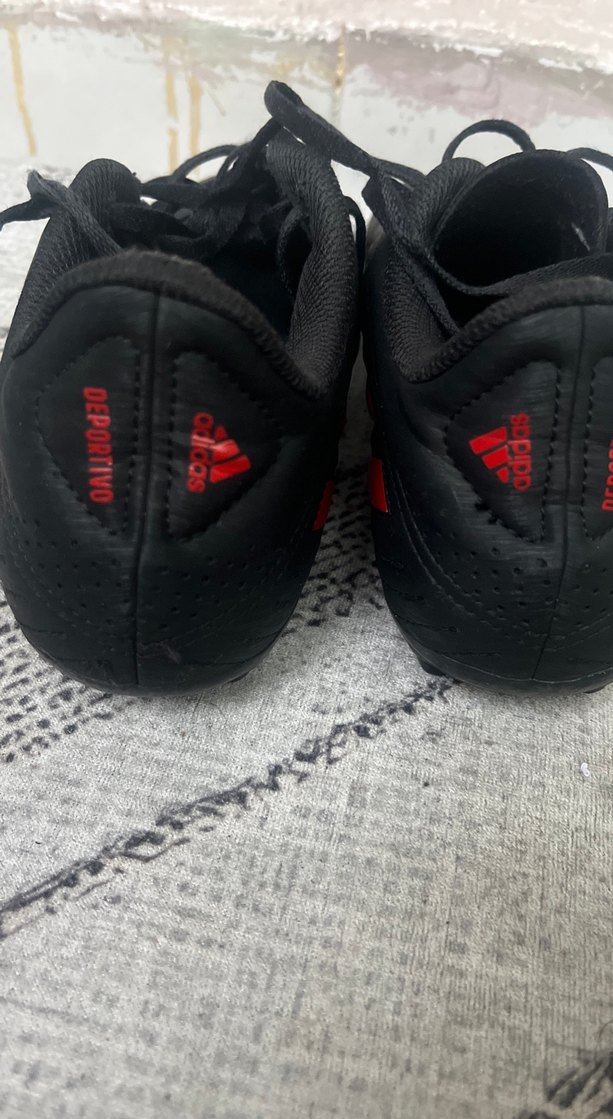 Siyah Kırmızı Erkek Futbol Ayakkabısı Velcro açıklamayı okuyun - Görsel 5