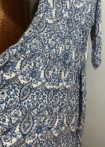 Bohem Uzun Kollu Pamuklu Elbise - Görsel 2