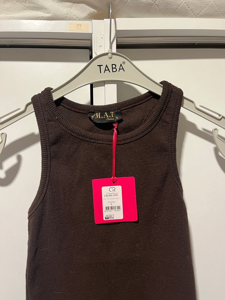 Kahverengi Kolsuz Basic Crop - Görsel 2