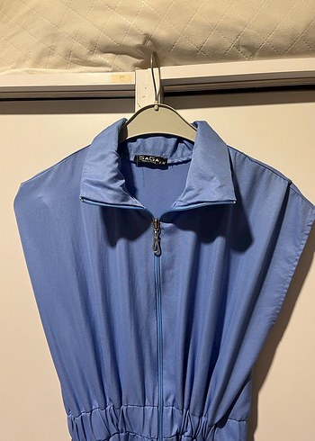 Mavi Kolsuz Uzun Elbise - Görsel 2