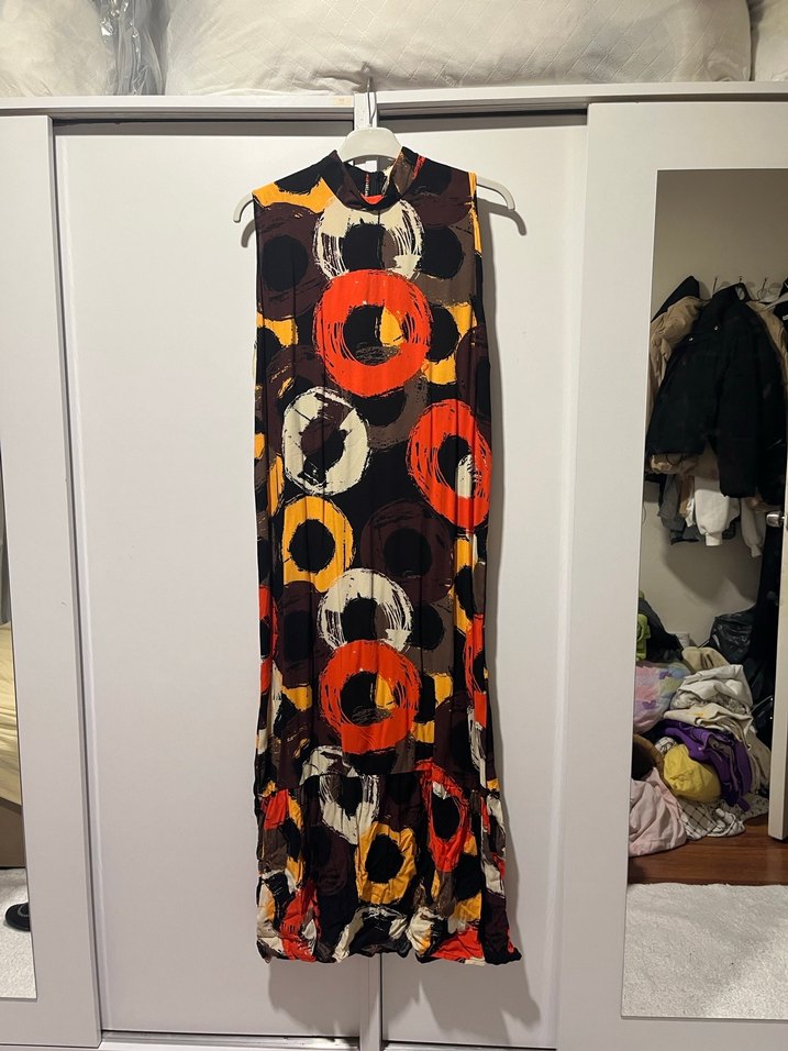 Kadın Çok Renkli Uzun Elbise - Görsel 2