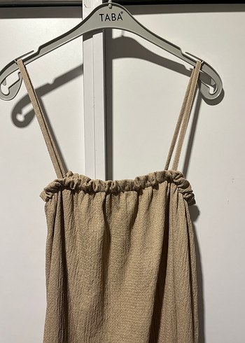 Bej Askılı Elbise - Görsel 2