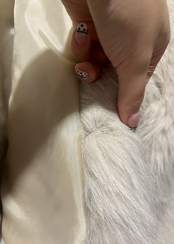 Gri Kadın Kürk Detaylı Midi Ceket - Görsel 4