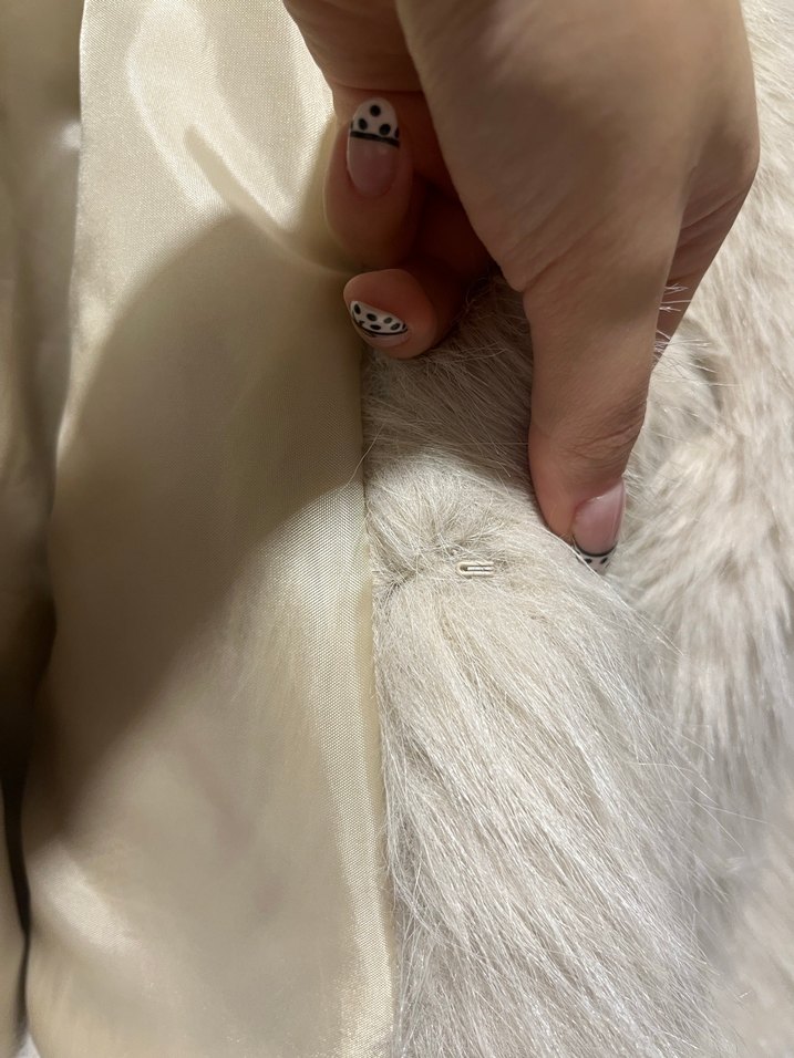 Gri Kadın Kürk Detaylı Midi Ceket - Görsel 4