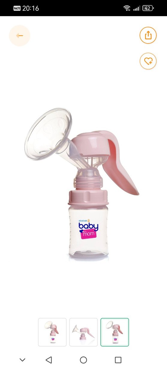 Baby Mom Tekli Manuel Göğüs Pompası Pembe - Görsel 2