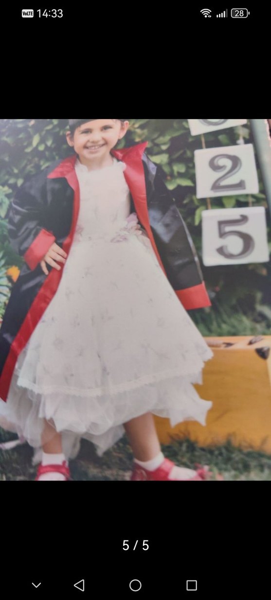 Nakışlı Beyaz Kız Çocuk gelinlik - Görsel 3