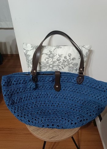 Beden mavi Renk Örgü Kadın Mavi Bohem Çanta