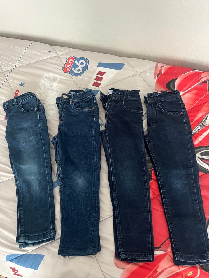 Koyu Mavi Erkek Çocuk Dar Kesim Kot Pantolon - Görsel 2