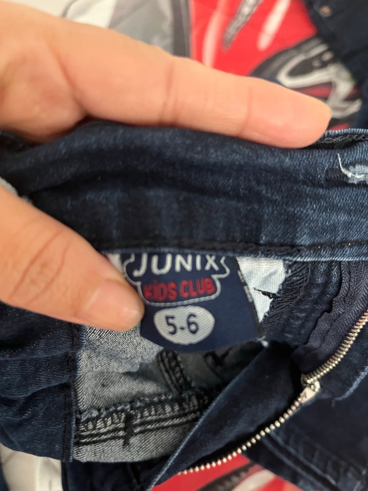 Koyu Mavi Erkek Çocuk Dar Kesim Kot Pantolon - Görsel 4