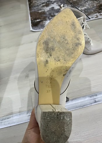 Bej Bağcıklı Kadın Topuklu Bot - Görsel 6