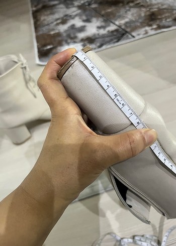 Bej Bağcıklı Kadın Topuklu Bot - Görsel 5