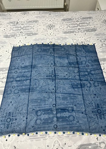 Fırfırlı Lacivert Kadın ince yazma - Görsel 2