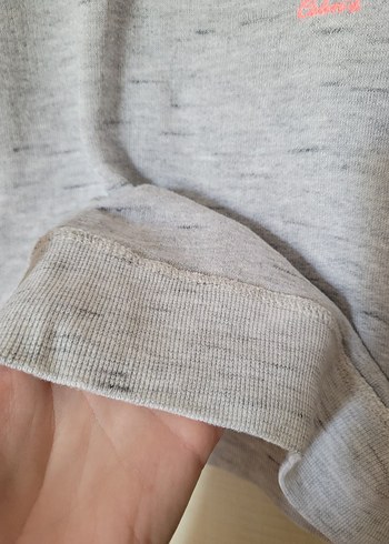 m Beden Gri Kadın Uzun Kollu Sweatshirt