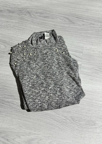 H&M Gri Yüksek Yakalı Kadın Kazak