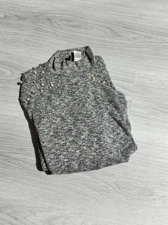 Gri Yüksek Yakalı Kadın Kazak - Görsel 2